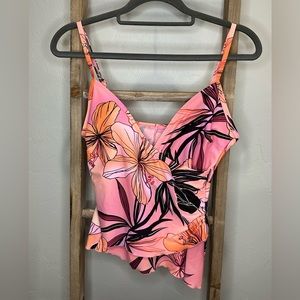 Christina Tankini Top Floral Hibiscus Size 8